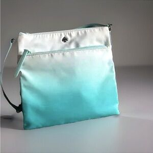 Kate Spade Jae Degrade Ombre Flat Crossbody Purse Fiji Green / White WKRU6799